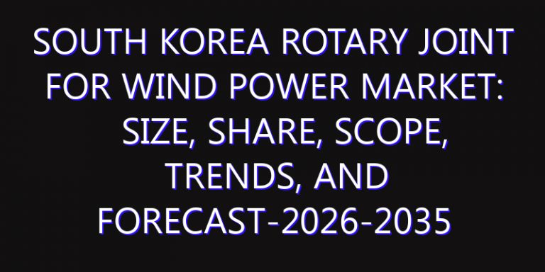 South Korea Rotary Joint for Wind Power Market: Size, Share, Scope, Trends, and Forecast-2026-2035