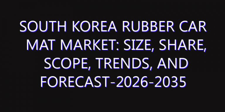 South Korea Rubber Car Mat Market: Size, Share, Scope, Trends, and Forecast-2026-2035