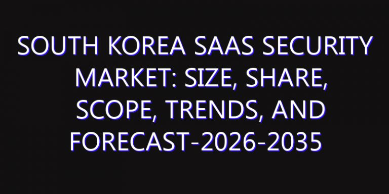 South Korea SaaS Security Market: Size, Share, Scope, Trends, and Forecast-2026-2035