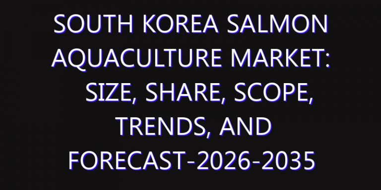 South Korea Salmon Aquaculture Market: Size, Share, Scope, Trends, and Forecast-2026-2035