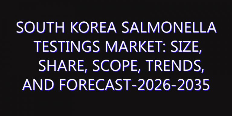 South Korea Salmonella Testings Market: Size, Share, Scope, Trends, and Forecast-2026-2035