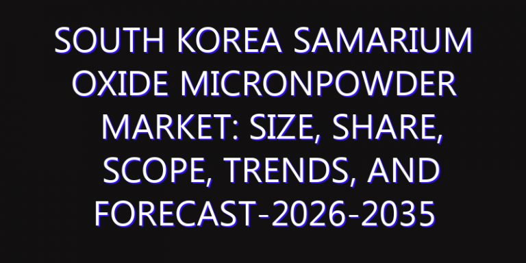 South Korea Samarium Oxide Micronpowder Market: Size, Share, Scope, Trends, and Forecast-2026-2035