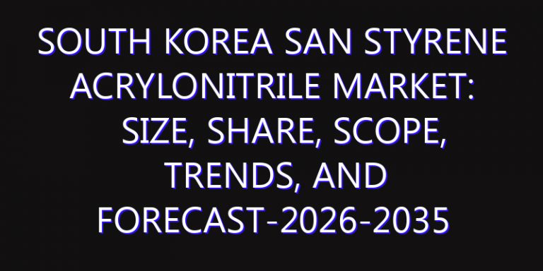 South Korea SAN Styrene Acrylonitrile Market: Size, Share, Scope, Trends, and Forecast-2026-2035