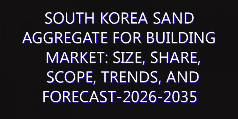 South Korea Sand Aggregate for Building Market: Size, Share, Scope, Trends, and Forecast-2026-2035