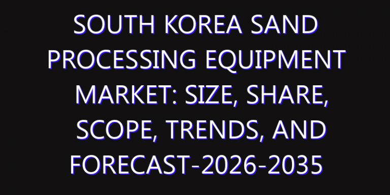 South Korea Sand Processing Equipment Market: Size, Share, Scope, Trends, and Forecast-2026-2035