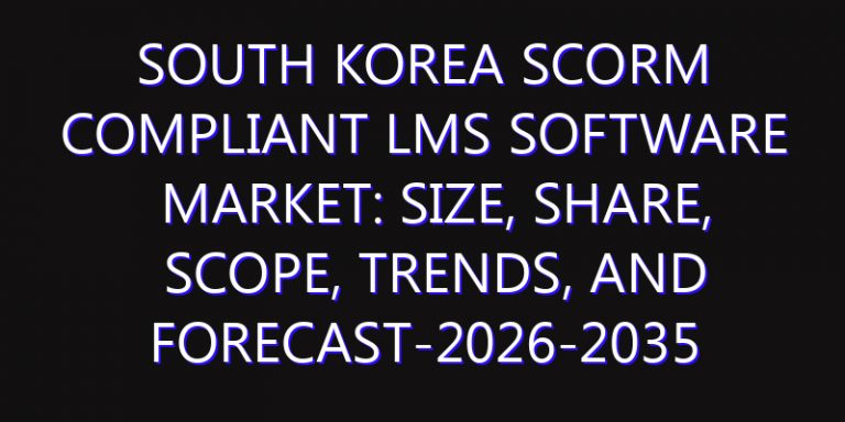 South Korea SCORM Compliant LMS Software Market: Size, Share, Scope, Trends, and Forecast-2026-2035