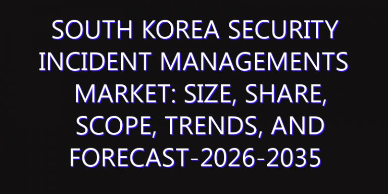 South Korea Security Incident Managements Market: Size, Share, Scope, Trends, and Forecast-2026-2035