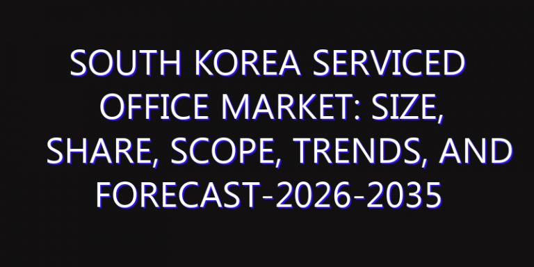 South Korea Serviced Office Market: Size, Share, Scope, Trends, and Forecast-2026-2035