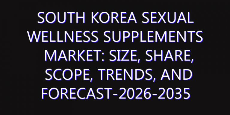 South Korea Sexual Wellness Supplements Market: Size, Share, Scope, Trends, and Forecast-2026-2035