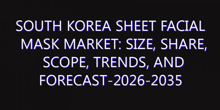 South Korea Sheet Facial mask Market: Size, Share, Scope, Trends, and Forecast-2026-2035