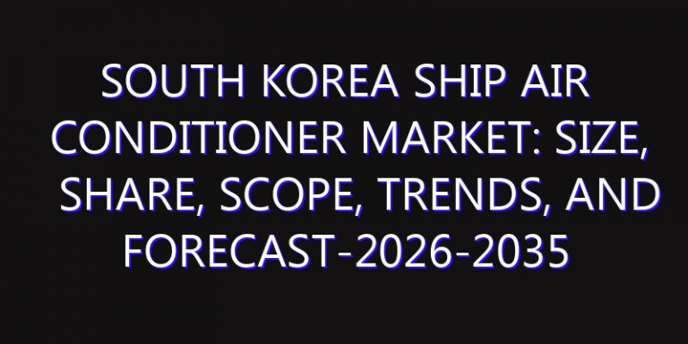 South Korea Ship Air Conditioner Market: Size, Share, Scope, Trends, and Forecast-2026-2035