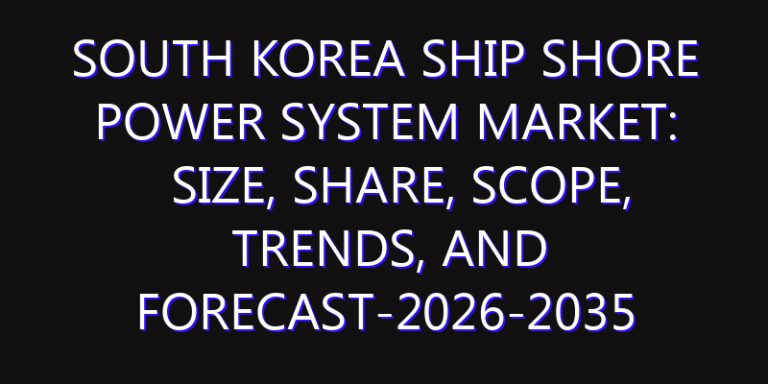 South Korea Ship Shore Power System Market: Size, Share, Scope, Trends, and Forecast-2026-2035