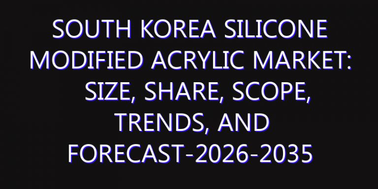 South Korea Silicone Modified Acrylic Market: Size, Share, Scope, Trends, and Forecast-2026-2035
