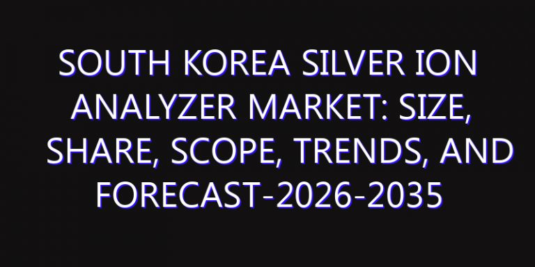 South Korea Silver Ion Analyzer Market: Size, Share, Scope, Trends, and Forecast-2026-2035