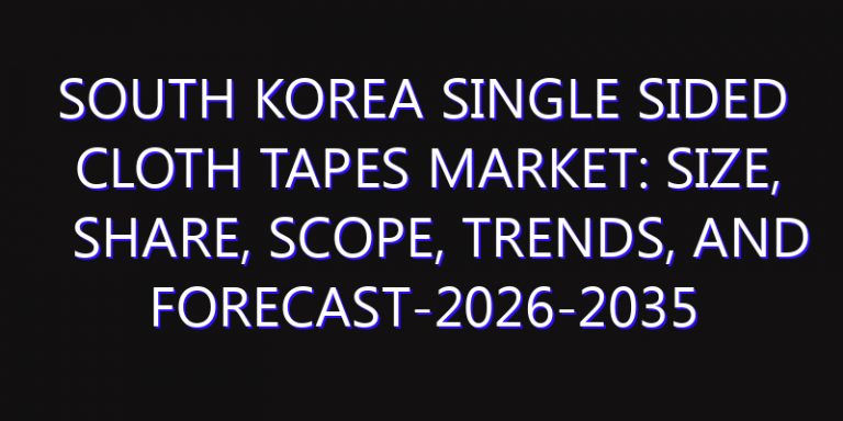 South Korea Single Sided Cloth Tapes Market: Size, Share, Scope, Trends, and Forecast-2026-2035