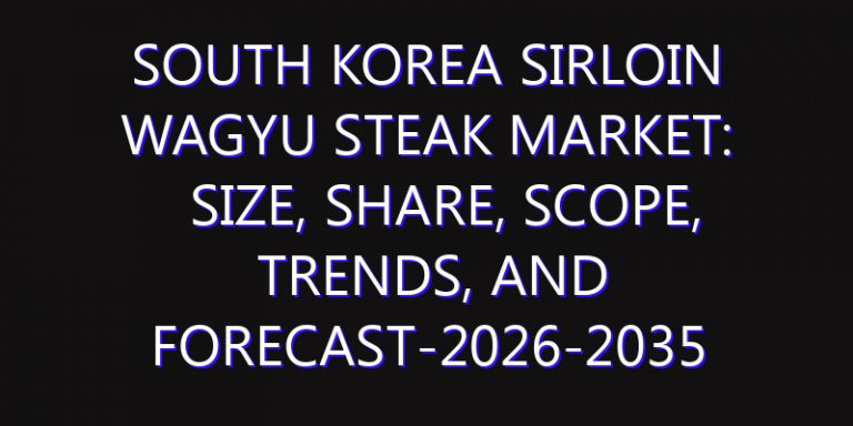 South Korea Sirloin Wagyu Steak Market: Size, Share, Scope, Trends, and Forecast-2026-2035