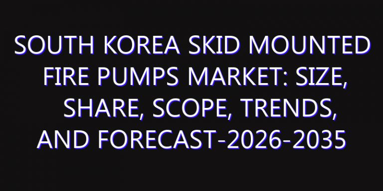 South Korea Skid Mounted Fire Pumps Market: Size, Share, Scope, Trends, and Forecast-2026-2035