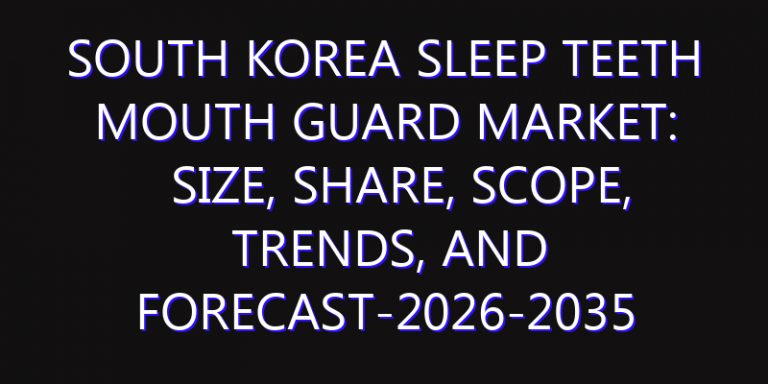South Korea Sleep Teeth Mouth Guard Market: Size, Share, Scope, Trends, and Forecast-2026-2035