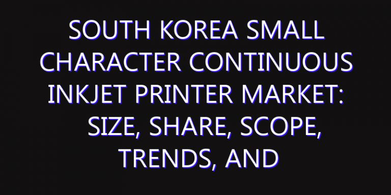 South Korea Small Character Continuous Inkjet Printer Market: Size, Share, Scope, Trends, and Forecast-2026-2035