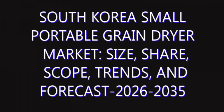 South Korea Small Portable Grain Dryer Market: Size, Share, Scope, Trends, and Forecast-2026-2035
