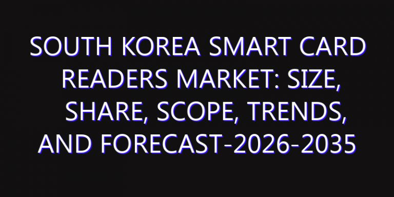 South Korea Smart Card Readers Market: Size, Share, Scope, Trends, and Forecast-2026-2035