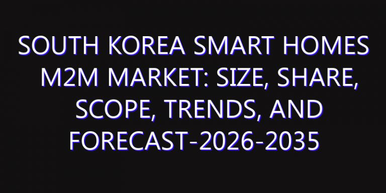 South Korea Smart Homes M2M Market: Size, Share, Scope, Trends, and Forecast-2026-2035