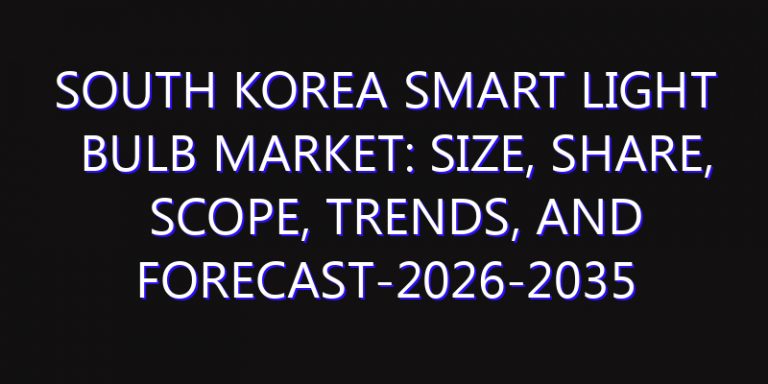 South Korea Smart Light Bulb Market: Size, Share, Scope, Trends, and Forecast-2026-2035