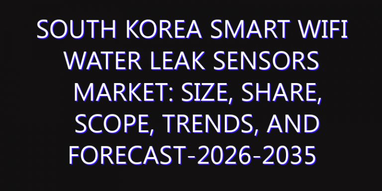 South Korea Smart WiFi Water Leak Sensors Market: Size, Share, Scope, Trends, and Forecast-2026-2035