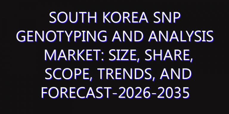South Korea SNP Genotyping and Analysis Market: Size, Share, Scope, Trends, and Forecast-2026-2035