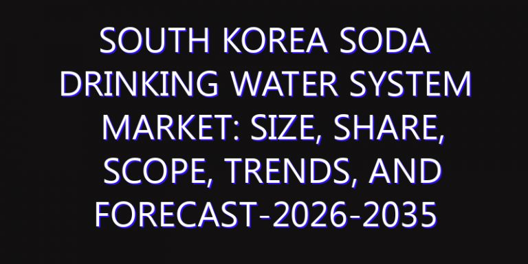 South Korea Soda Drinking Water System Market: Size, Share, Scope, Trends, and Forecast-2026-2035
