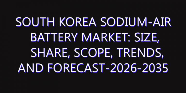 South Korea Sodium-air Battery Market: Size, Share, Scope, Trends, and Forecast-2026-2035