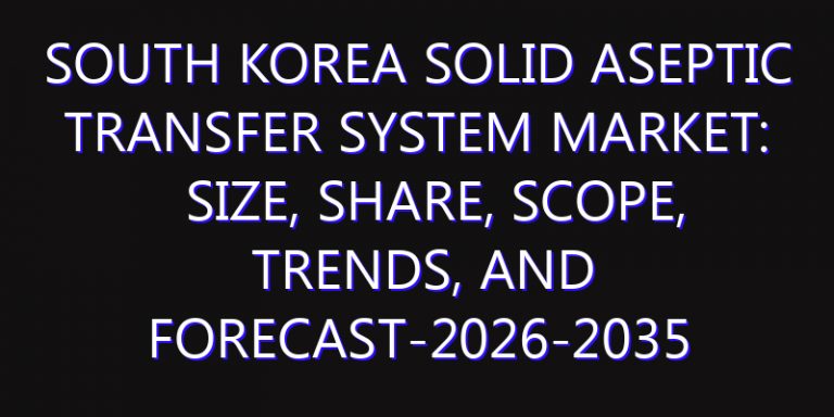 South Korea Solid Aseptic Transfer System Market: Size, Share, Scope, Trends, and Forecast-2026-2035