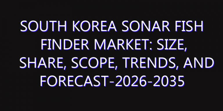 South Korea Sonar Fish Finder Market: Size, Share, Scope, Trends, and Forecast-2026-2035