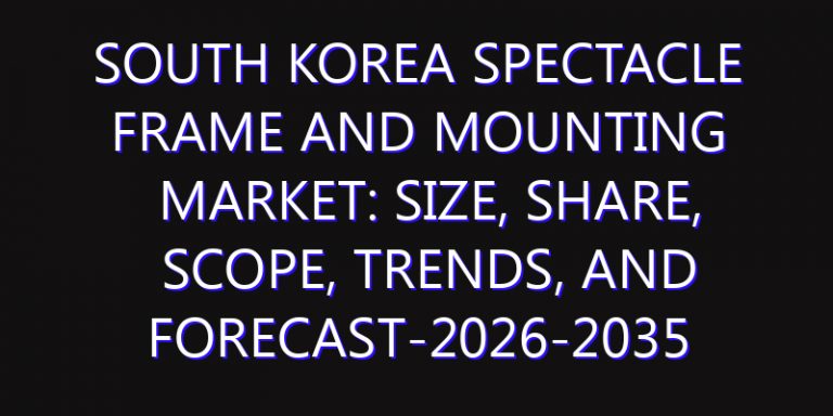 South Korea Spectacle Frame and Mounting Market: Size, Share, Scope, Trends, and Forecast-2026-2035