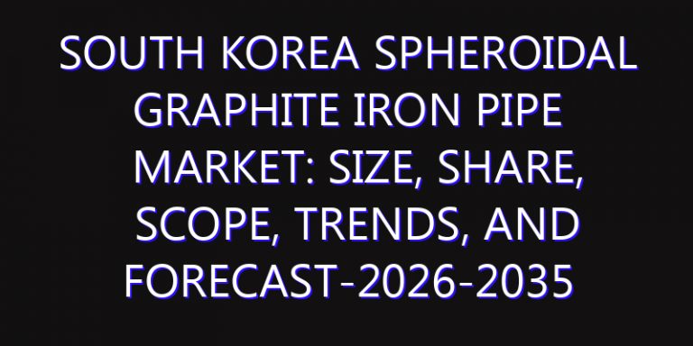 South Korea Spheroidal Graphite Iron Pipe Market: Size, Share, Scope, Trends, and Forecast-2026-2035