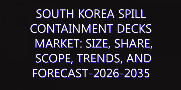 South Korea Spill Containment Decks Market: Size, Share, Scope, Trends, and Forecast-2026-2035