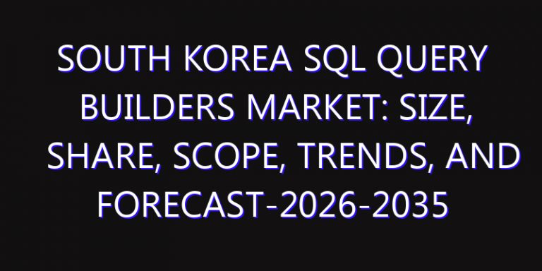 South Korea SQL Query Builders Market: Size, Share, Scope, Trends, and Forecast-2026-2035