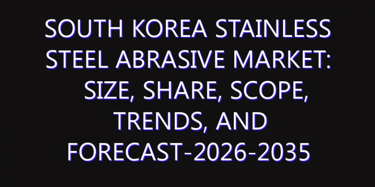 South Korea Stainless Steel Abrasive Market: Size, Share, Scope, Trends, and Forecast-2026-2035
