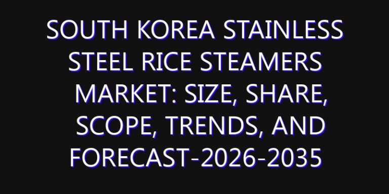 South Korea Stainless Steel Rice Steamers Market: Size, Share, Scope, Trends, and Forecast-2026-2035