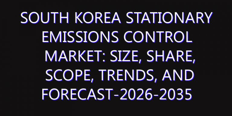 South Korea Stationary Emissions Control Market: Size, Share, Scope, Trends, and Forecast-2026-2035