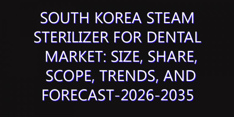 South Korea Steam Sterilizer for Dental Market: Size, Share, Scope, Trends, and Forecast-2026-2035