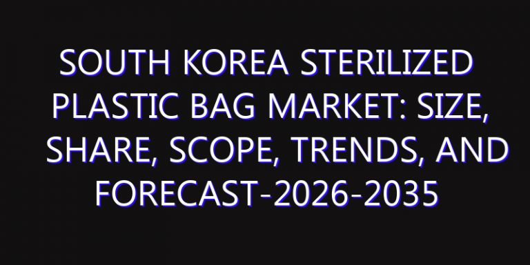 South Korea Sterilized Plastic Bag Market: Size, Share, Scope, Trends, and Forecast-2026-2035
