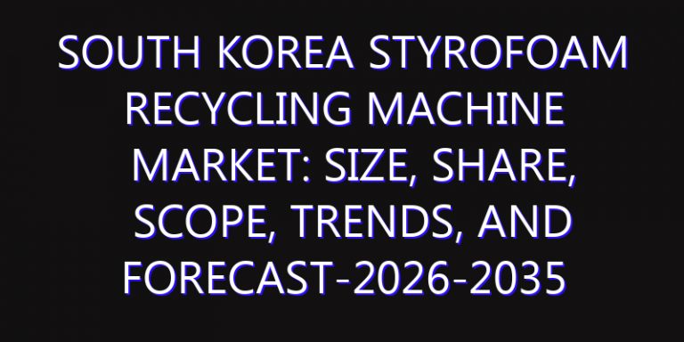 South Korea Styrofoam Recycling Machine Market: Size, Share, Scope, Trends, and Forecast-2026-2035