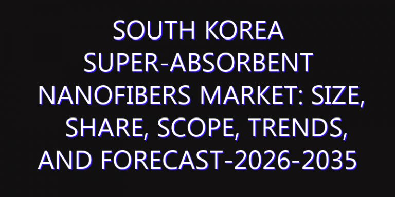 South Korea Super-Absorbent Nanofibers Market: Size, Share, Scope, Trends, and Forecast-2026-2035