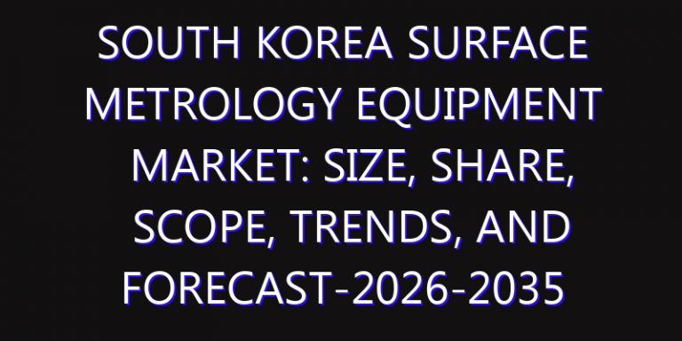 South Korea Surface Metrology Equipment Market: Size, Share, Scope, Trends, and Forecast-2026-2035