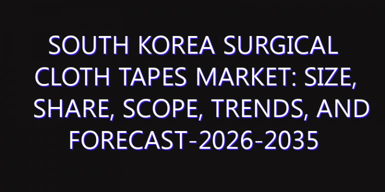 South Korea Surgical Cloth Tapes Market: Size, Share, Scope, Trends, and Forecast-2026-2035
