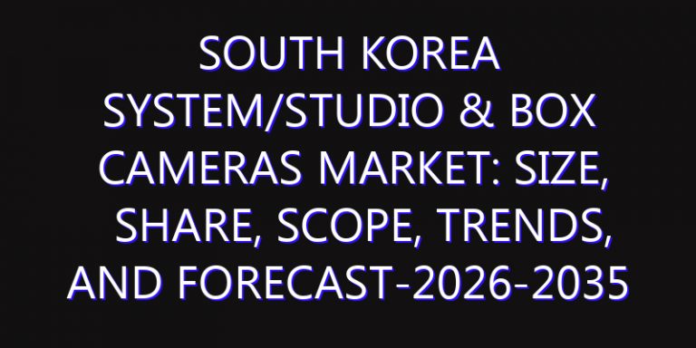 South Korea System/Studio & Box Cameras Market: Size, Share, Scope, Trends, and Forecast-2026-2035
