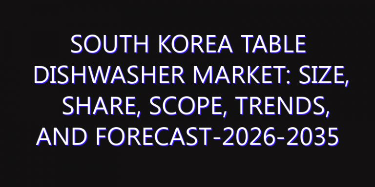 South Korea Table Dishwasher Market: Size, Share, Scope, Trends, and Forecast-2026-2035