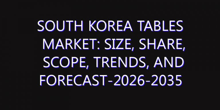 South Korea Tables Market: Size, Share, Scope, Trends, and Forecast-2026-2035