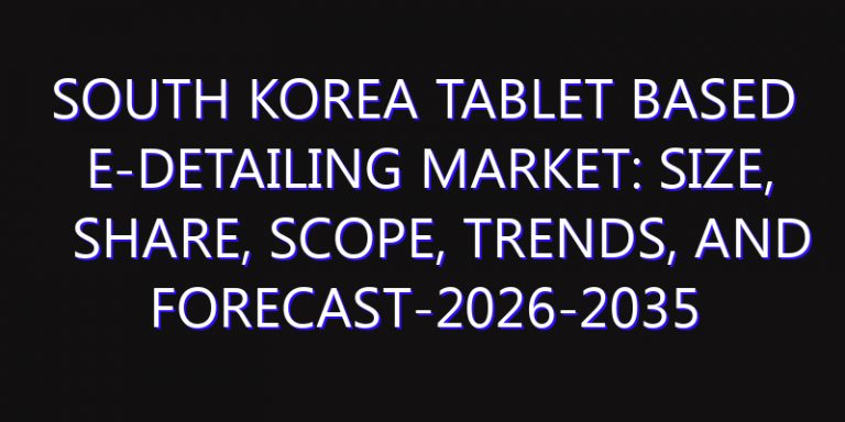 South Korea Tablet Based E-Detailing Market: Size, Share, Scope, Trends, and Forecast-2026-2035